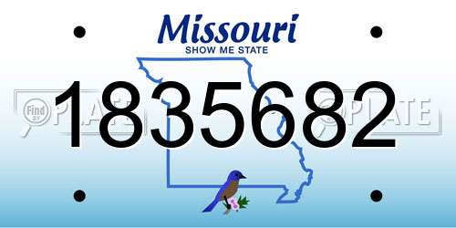 1835682 Missouri License Plate