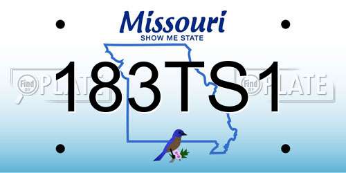 183TS1 Missouri License Plate