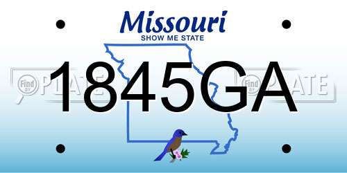 1845GA Missouri License Plate