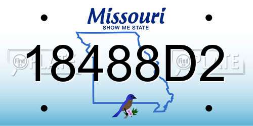 18488D2 Missouri License Plate