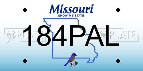 184PAL Missouri License Plate