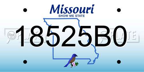 18525B0 Missouri License Plate