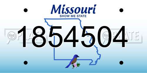 1854504 Missouri License Plate