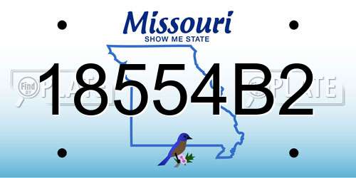 18554B2 Missouri License Plate