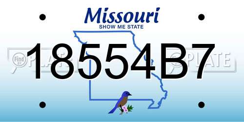 18554B7 Missouri License Plate