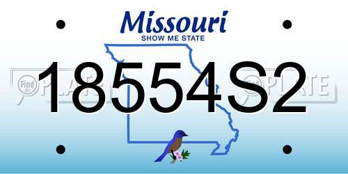 18554S2 Missouri License Plate