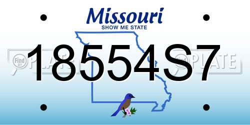 18554S7 Missouri License Plate