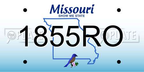 1855RO Missouri License Plate