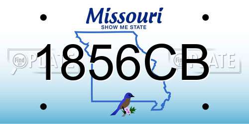1856CB Missouri License Plate