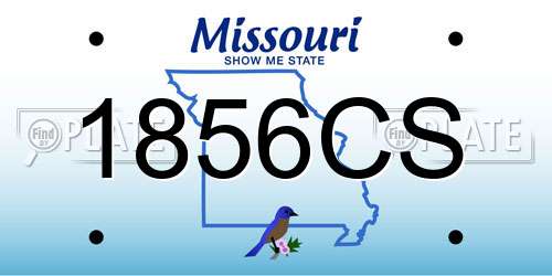 1856CS Missouri License Plate