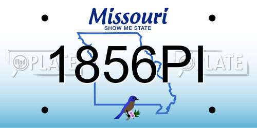 1856PI Missouri License Plate