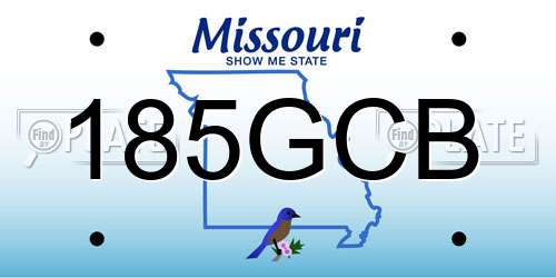 185GCB Missouri License Plate