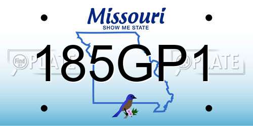 185GP1 Missouri License Plate