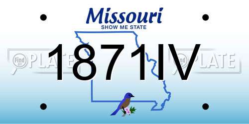 1871IV Missouri License Plate