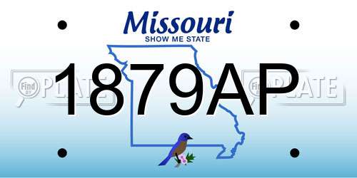 1879AP Missouri License Plate