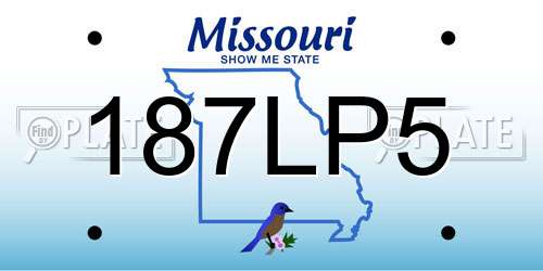 187LP5 Missouri License Plate