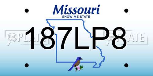 187LP8 Missouri License Plate