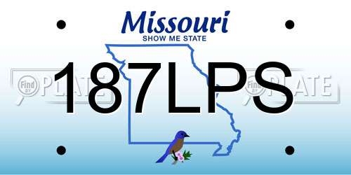 187LPS Missouri License Plate