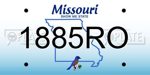 1885RO Missouri License Plate