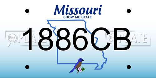 1886CB Missouri License Plate