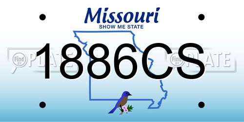 1886CS Missouri License Plate