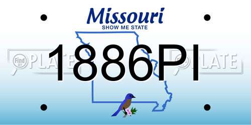 1886PI Missouri License Plate