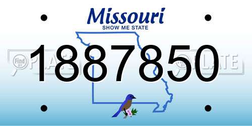 1887850 Missouri License Plate