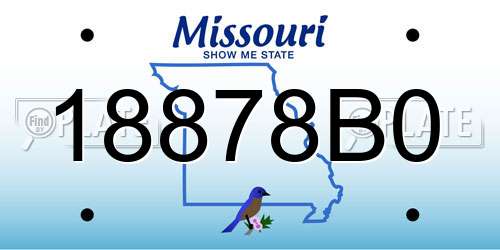 18878B0 Missouri License Plate