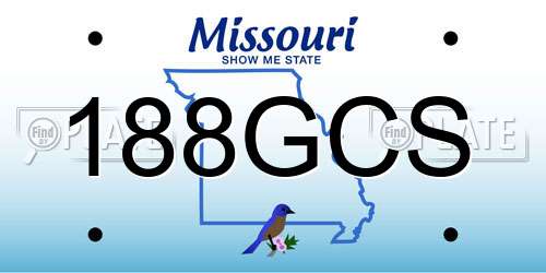 188GCS Missouri License Plate