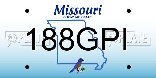 188GPI Missouri License Plate