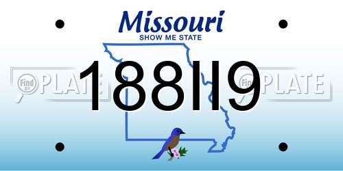 188II9 Missouri License Plate