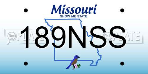 189NSS Missouri License Plate
