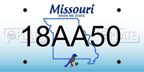 18AA50 Missouri License Plate