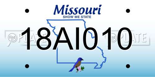 18AI010 Missouri License Plate