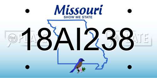 18AI238 Missouri License Plate