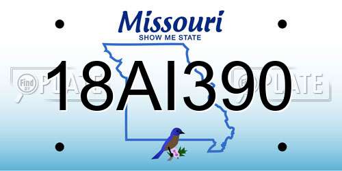 18AI390 Missouri License Plate