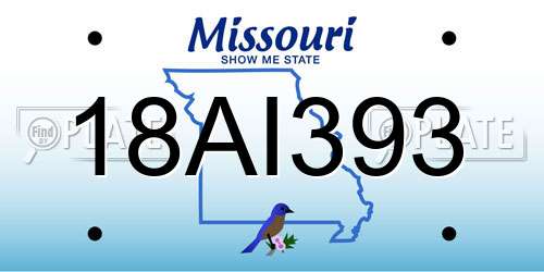 18AI393 Missouri License Plate