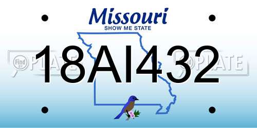 18AI432 Missouri License Plate