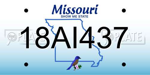 18AI437 Missouri License Plate
