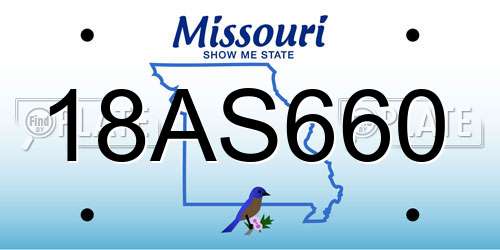 18AS660 Missouri License Plate