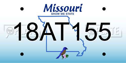 18AT155 Missouri License Plate