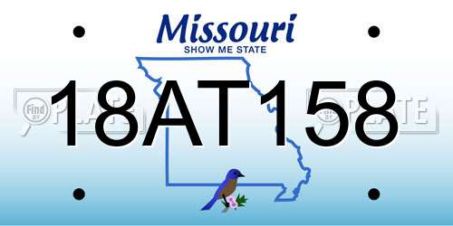 18AT158 Missouri License Plate