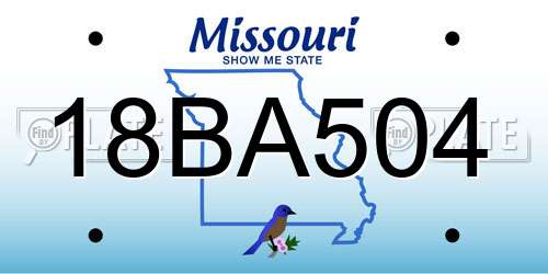 18BA504 Missouri License Plate