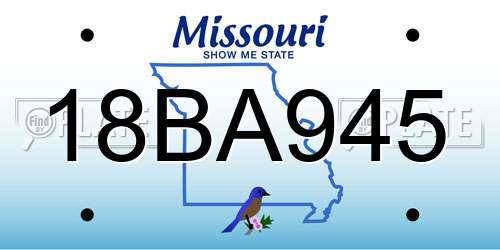 18BA945 Missouri License Plate