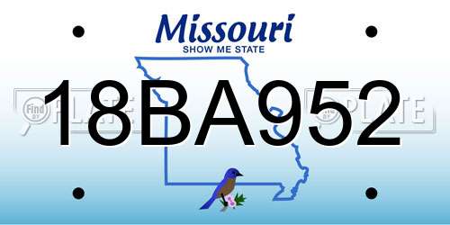 18BA952 Missouri License Plate