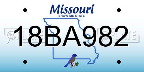 18BA982 Missouri License Plate