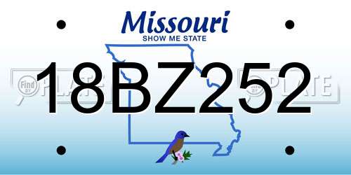 18BZ252 Missouri License Plate