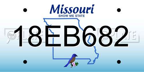 18EB682 Missouri License Plate