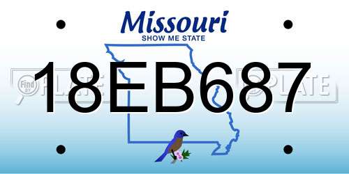 18EB687 Missouri License Plate
