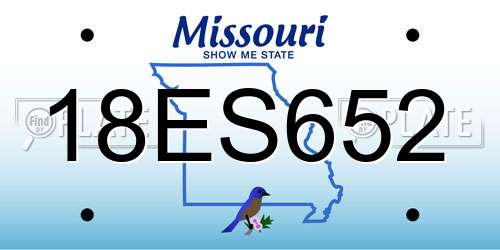 18ES652 Missouri License Plate